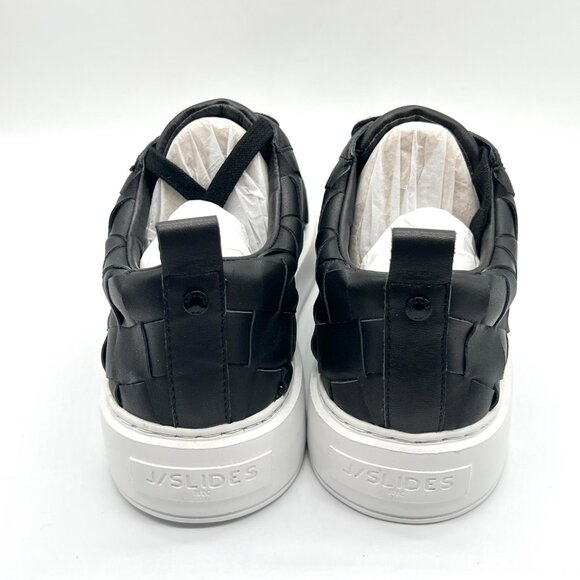 JSLIDES Womens Size 8.5 Dede Black Woven Leather Platform Sneakers‎ Shoes - Picture 7 of 13